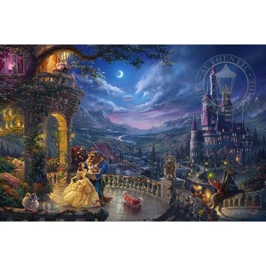 Thomas Kinkade Disney Beauty and the Beast Dancing in the Moonlight Giclee On Canvas