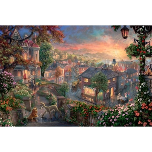 Thomas Kinkade Disney Lady and the Tramp Giclee On Canvas