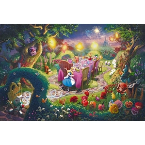 Thomas Kinkade Disney Mad Hatter's Tea Party Giclee On Canvas