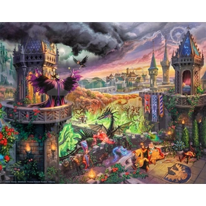 Thomas Kinkade Disney Maleficent Giclee On Canvas