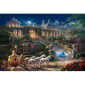 Thomas Kinkade Disney Clock Strikes Midnight Giclee On Canvas