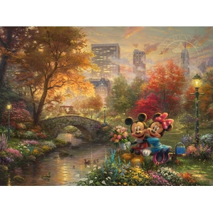 Thomas Kinkade Disney Mickey and Minnie - Sweetheart Central Park Giclee On Canvas