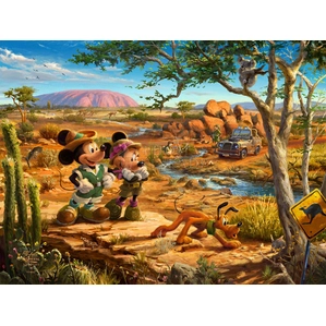 Thomas Kinkade Disney Mickey & Minnie In The Outback Giclee On Canvas