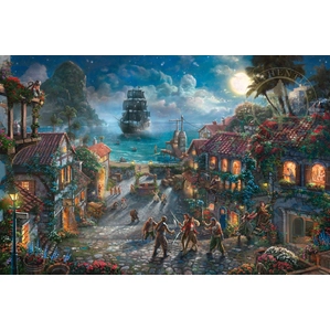 Thomas Kinkade Disney Pirates of the Caribbean Giclee On Canvas