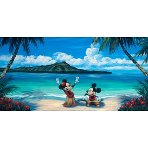 Walfrido Garcia Hawaiian Vacation Hand-Embellished Giclee on Canvas