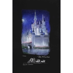 Peter / Harrison Ellenshaw Cinderella Castle Hand Embellished Giclee On Canvas