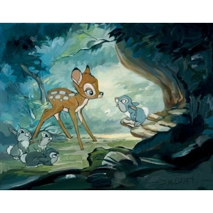 Jim Salvati Hello Young Prince - From Disney Bambi Hand-Embellished Giclee on Canvas