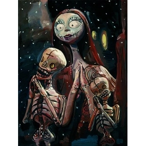 Jim Salvati The Pumpkin Dance - From Nightmare Before Christmas Hand-Embellished Giclee on Canvas