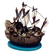 Disney Fine Art - Peter Pan Captain Hook Ship Ornament Jolly Roger Ornament By WDCC Disney Classics