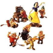 Disney Fine Art - Snow White And The Seven Dwarfs Ornament Set By WDCC Disney Classics