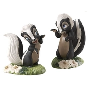 Disney Fine Art - Bambi Flower And Miss Skunk Walking On Air And Knocked For A Loop By WDCC Disney Classics