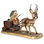 Disney Fine Art - Snow White Sleepy with Deer Drawn Cart In a Mine In a Mine By WDCC Disney Classics