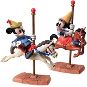 Disney Fine Art - Brave Little Taylor Mickey And Minnie Mouse Carousel Sweethearts By WDCC Disney Classics