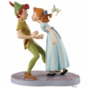 Disney Fine Art - Peter Pan Peter, Wendy And Tinker Bell: I'm So Happy, I Think I'll Give You A Kiss By WDCC Disney Classics