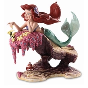 Disney Fine Art - The Little Mermaid Ariel and Sebastian He Loves Me, He Loves Me Not By WDCC Disney Classics