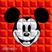 Disney Fine Art - 8 Bit-Block Mickey Red By Tennessee Loveless