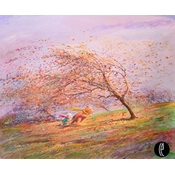 Disney Fine Art - A Very Blustery Day Winnie The Pooh By Peter / Harrison Ellenshaw