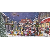 Disney Fine Art - A Snowy Christmas Carol Gallery Wrapped By Michelle St Laurent