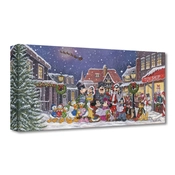 Disney Fine Art - A Snowy Christmas Carol Gallery Wrapped By Michelle St Laurent