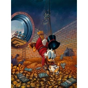 Disney Fine Art - Diving in Gold From Scrooge McDuck By Rodel Gonzalez