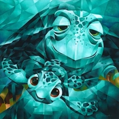 Disney Fine Art - Serious Thrill Issues, Dude From Finding Nemo By Tom Matousek