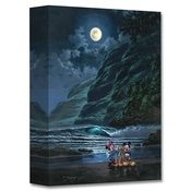 Disney Fine Art - Moonlit Portrait Mickey Minne and Pluto By Rodel Gonzalez