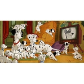 Disney Fine Art - Movie Night From One Hundred and One Dalmatians By Tim Rogerson