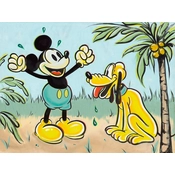 Disney Fine Art - Pals in Paradise From Mickey and Pluto By Dom Corona