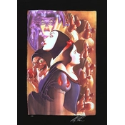 Disney Fine Art - Once There Was a Princess From Beauty and The Beast Chiarograph on Black Paper By Alex Ross Disney