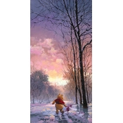 Disney Fine Art - Snowy Path From Winnie The Pooh By Rodel Gonzalez