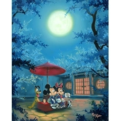 Disney Fine Art - Summer Night Mickey Minnie and Pluto By Rob Kaz 