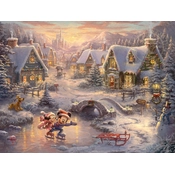 Disney Fine Art - Mickey and Minnie - Sweetheart Holiday By Thomas Kinkade Disney