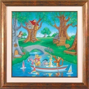 Disney Fine Art - Friends In The Woods - From Disney Winnie the Pooh By Manuel Hernandez