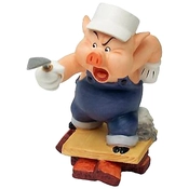 Disney Fine Art - Three Little Pigs Practical Pig Work And Play Don't Mix By WDCC Disney Classics